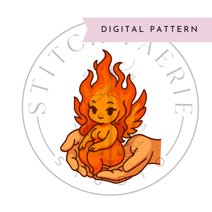 Fire Sprite Digital Pattern
