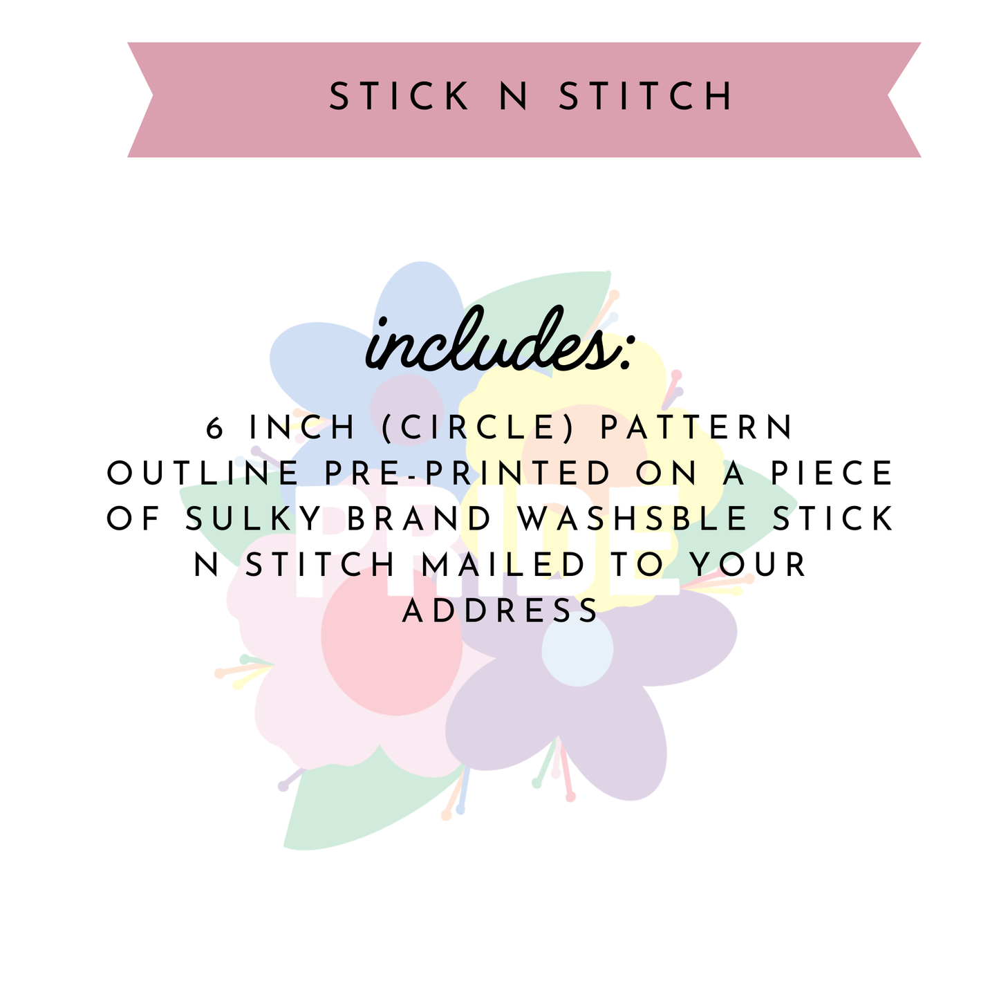 Pride Flowers Stick 'N Stitch